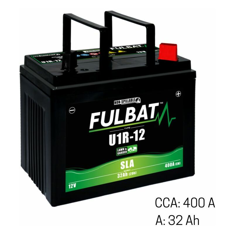 Fulbat - Batterie tondeuse autoportée 12V - 32Ah / cca: 400A, + à droite