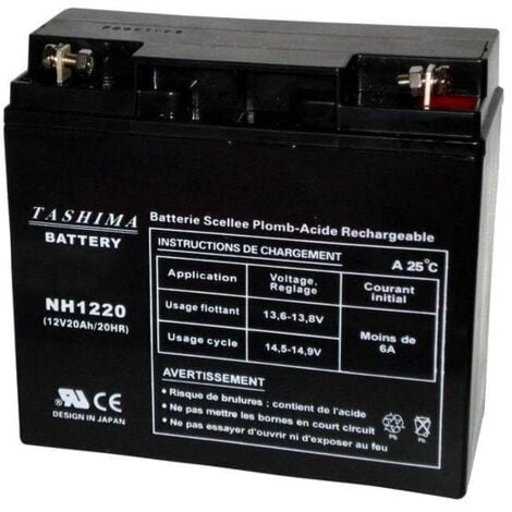 TASHIMA Batterie tracteur tondeuse universelle 12V 20 Ah - NH1220