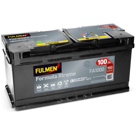 Batterie voiture 12V 100Ah 900A – FA1000 – Technologie plomb calcium sans entretien – Puissance de démarrage élevée – Fulmen