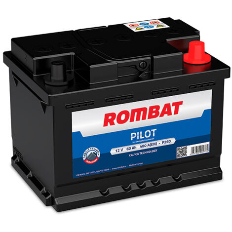 Batterie voiture 12V 60Ah Plomb Calcium – Recharge rapide – Longévité accrue – Compatible avec plusieurs modèles – Rombat