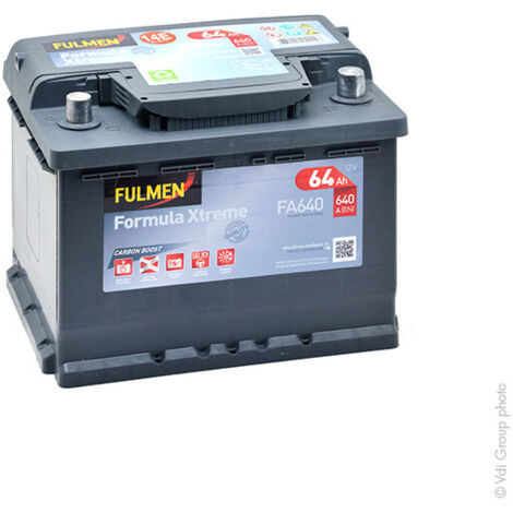 Batterie voiture 12V 64Ah FA640 – Puissance démarrage 640A – Technologie plomb calcium – Performance fiable en conditions extrêmes – Fulmen