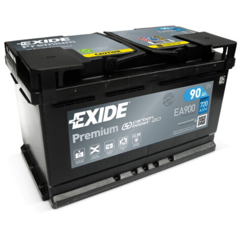 Batterie voiture 12V 90Ah 720A – Technologie plomb calcium – Sans entretien – Dimensions 315x175x190mm – EA900 – Exide