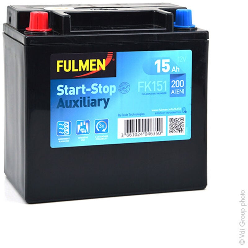 Fulmen - Batterie voiture Start-Stop Auxiliary FK151 12V 15Ah 200A