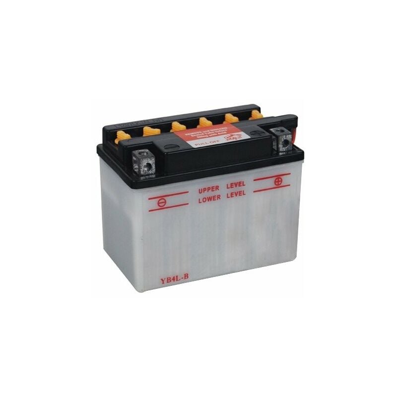 Batterie plomb TASHIMA renforcée 12V, 4A pour scooter motos L: 120, l: 70, H: 92mm, + à droite. (livrée avec acide séparé). - Ba