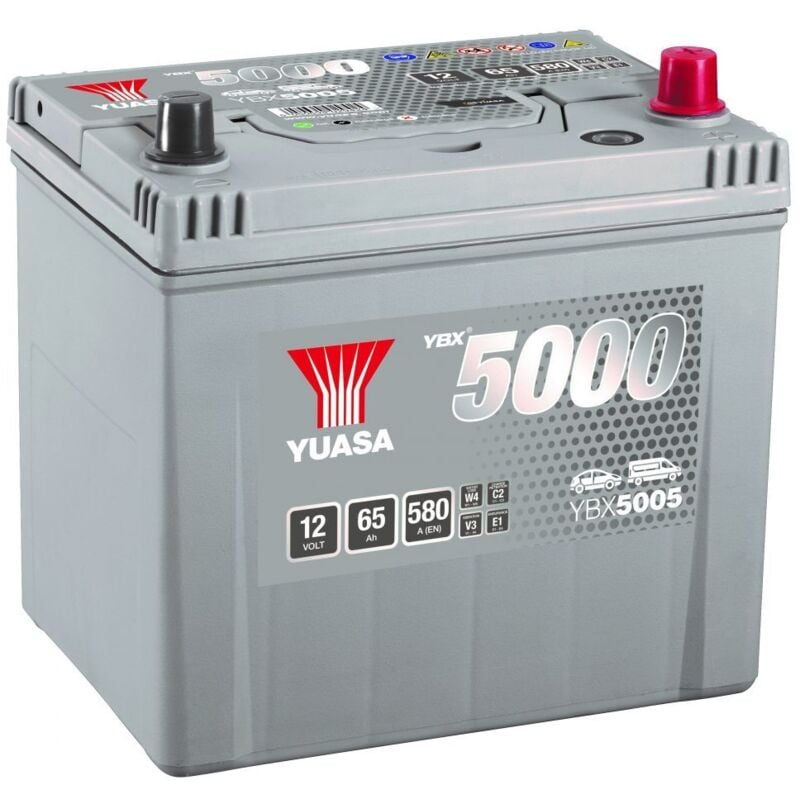 Yuasa - Batterie Silver YBX5005 12v 65ah 580A Hautes performances