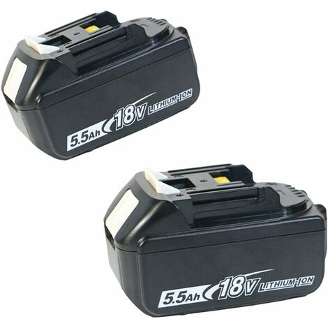 Batterie,2 pièces BL1860 batterie de Compatible avec la batterie Makita 18V 5.5Ah compatible avec BL1840B BL1850B BL1860B BL1830B BL1845 LXT-400 avec indicateur LED