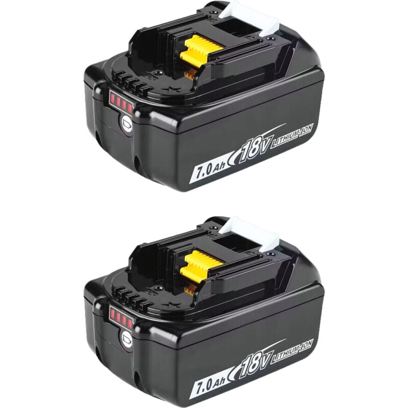 Image of Batterie,2X 18V Batteria, Compatibile con lo strumento a batteria Makita, 7.0Ah BL1830 BL1850 BL1860 per utensili a batteria lxt con led