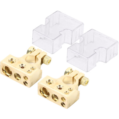 Batterieanschluss, Paar positiver und negativer Batterieanschlüsse für Kfz-Batterieanschluss für 0/1 2 4 8 AWG-Grenzwerte [Gold]