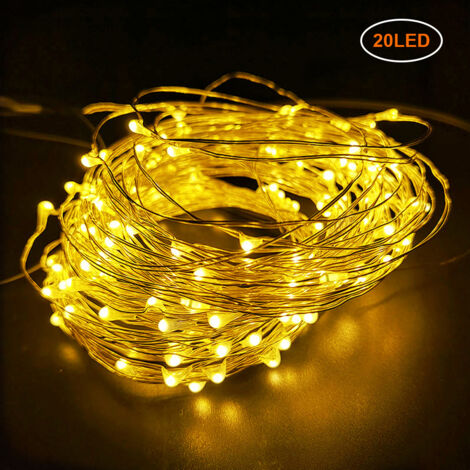 Batteriebetriebene LED-Lichterkette mit silbernem Draht, warmweiß – Dekoration für Weihnachten, Hochzeiten, Partys und Zuhause