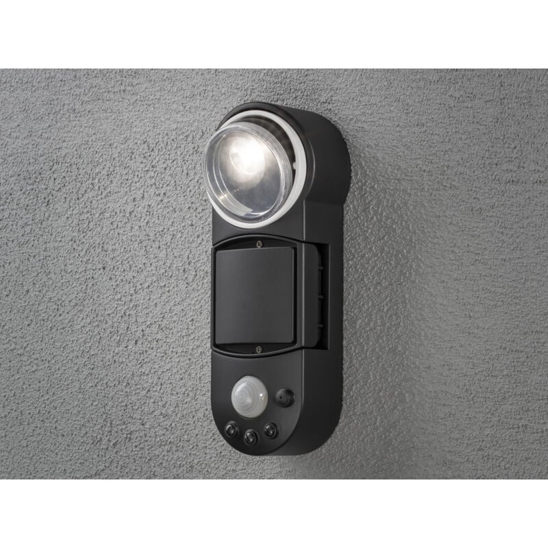 Konstsmide - led Außenwandleuchte prato mit Bewegungsmelder & Batterie, Schwarz, h: 26cm