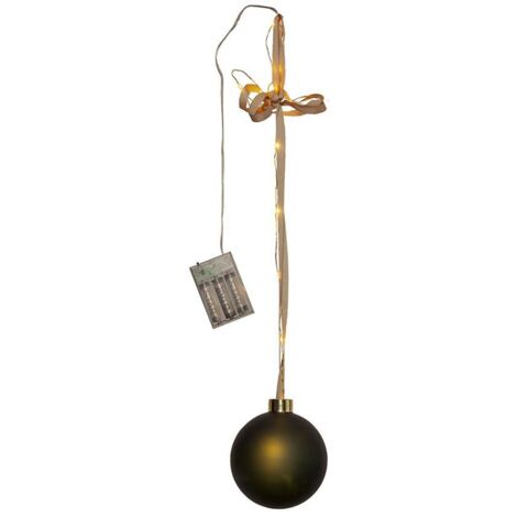 Batteriebetriebene Weihnachtsleuchte ,Bliss' mit Baumkugel, 16 Tautropfen-LEDs, Timer, grün, Ø 10cm