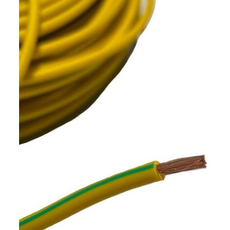 Batteriekabel Stromkabel H07V-K Aderleitung 10 mm² Kabel gelb-grün 1m