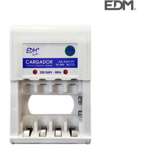Batterieladegerät für 4 AA - AAA - 9V 220-240V 50Hz Batterien ohne Batterien