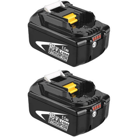 Batterien, 2 x 8,0 A Akku 18 V LXT BL1850 BL1830 Li-Ionen-Akku mit LED, Kompatibel mit Makita-Akku
