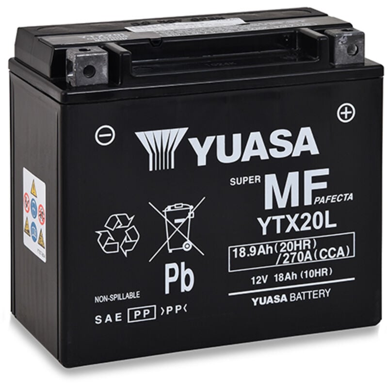 Yuasa - Batterie moto YTX20L-BS 12V 18Ah