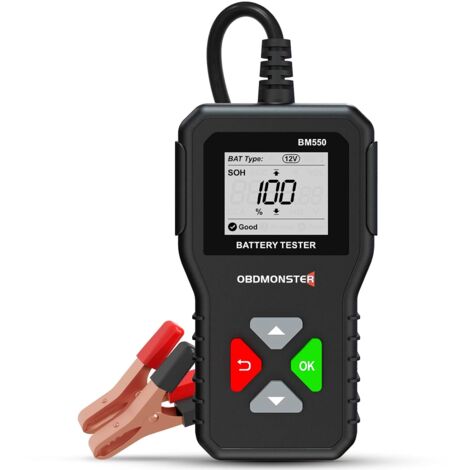 Batterietester 6V 12V 24V, 100-2000 CCA 2Ah-220Ah Kfz-Lichtmaschinentester Digitaler Batterieanalysator für Auto/LKW/Motorrad/ATV/SUV/Boot/Yacht