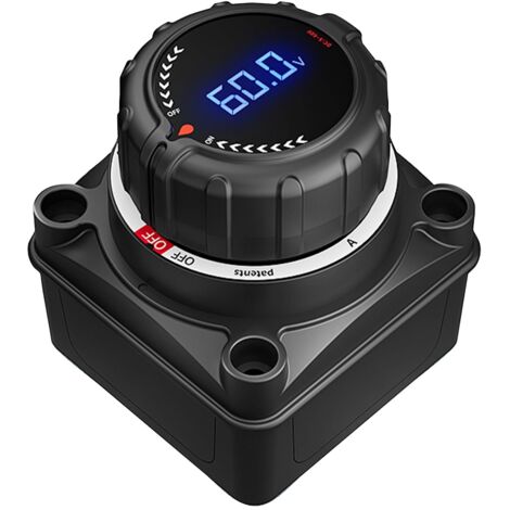 Batterietrennschalter mit Voltmeter, DC 5-60V Batterietrennschalter für Boote, Autos, LKWs, Wohnwagen und Kraftfahrzeuge