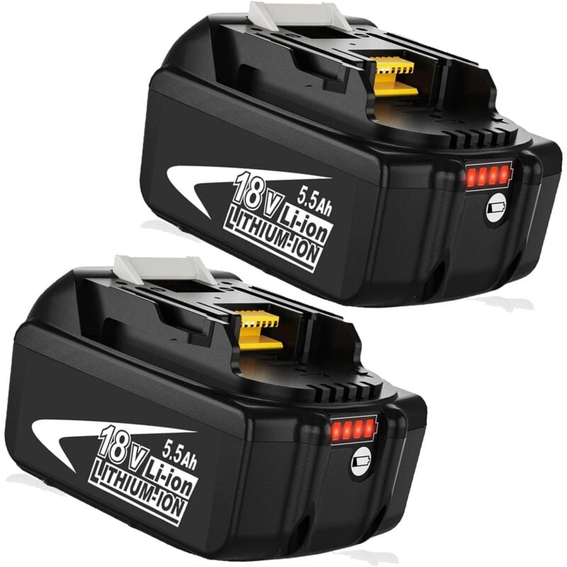 Mawiron - Battery ,2X 5.5A BL1860B for Makita 18V Battery Replacement Battery for Makita BL1860 BL1850B BL1850 BL1840 BL1845 BL1835 BL1830 BL1815