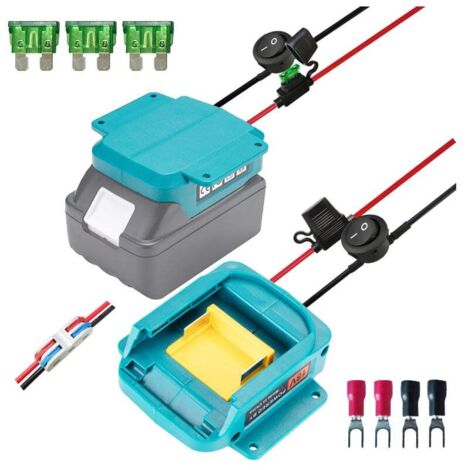 Battery Adapter Compatible with Makita Power Wheels 18V BL1850 BL1840 BL1830 Adapters, Battery Power Converter with Fuse, Switch and 14 Gauge Wire