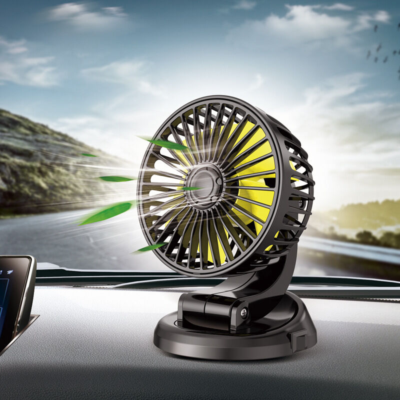 Image of Battery Operated Fan, 12V Cigarette Lighter Mini Clamp Fan Car Cooling Fan for Dashboard Desk Fan Suction Cup Fan