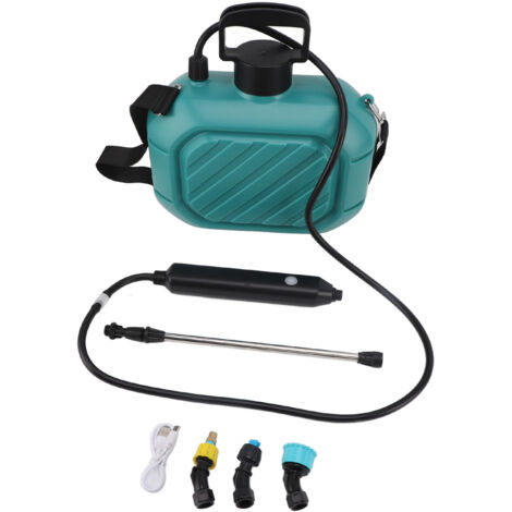 Battery Powered Sprayer 5L Rechargeable Portable Electric Garden Sprayer with Telescopic Wand and Shoulder Strap for Home Lawn Blue