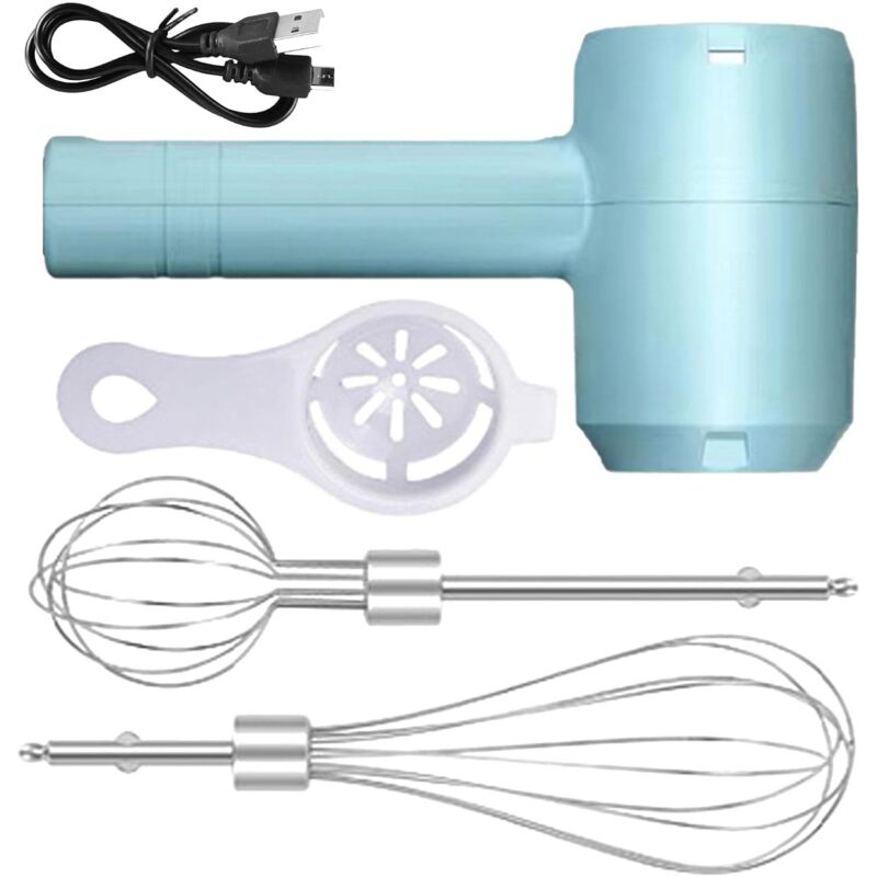 Batteur à main électrique, batteur à main en acier inoxydable, batteur à œufs électrique, batteur à main rechargeable, batteur sans fil pour la