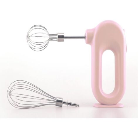 Batteur à main électrique sans fil domestique, batteur à œufs portatif rechargeable par USB (rose)