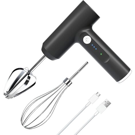 Batteur à main sans fil - LHBD Batteur électrique portable rechargeable par USB avec contrôle automatique à 3 vitesses, fouet en acier inoxydable 304 et fouet ballon pour la maison/le bureau/l'extérie