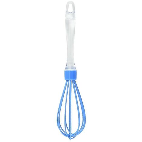 Batteur à œufs manuel en acier inoxydable pour la maison, idéal pour monter la crème fouettée et préparer des gâteaux et autres pâtisseries (bleu).