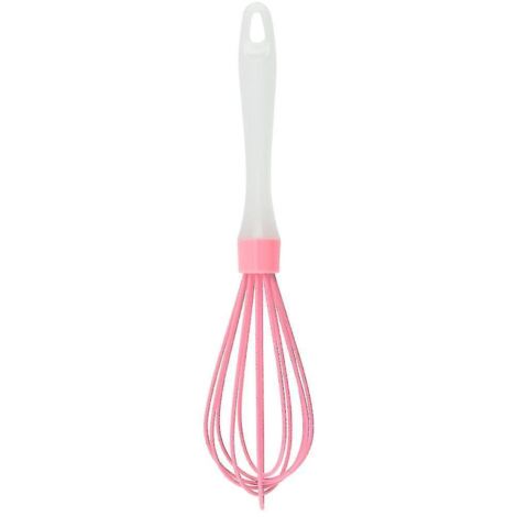 Batteur à œufs manuel en acier inoxydable rose, pour la préparation de crème fouettée et de gâteaux.