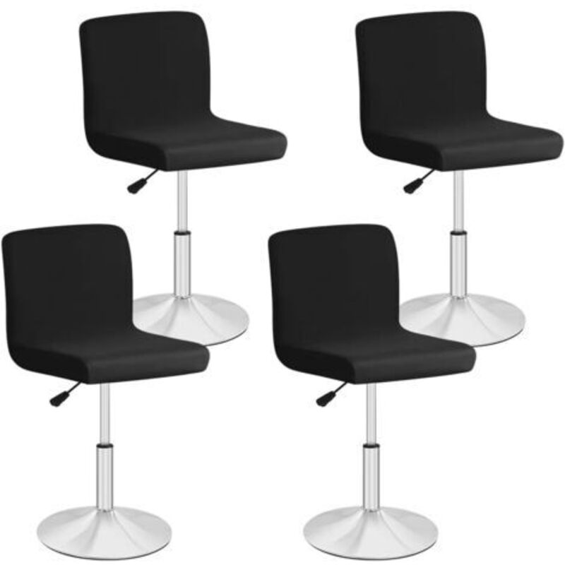 Ensemble de 4 Housses de Chaise Haute Bar de Salle à Manger, Housse Tabouret de Bar Amovible et Lavable, Couverture Extensible pour Chaise Haute