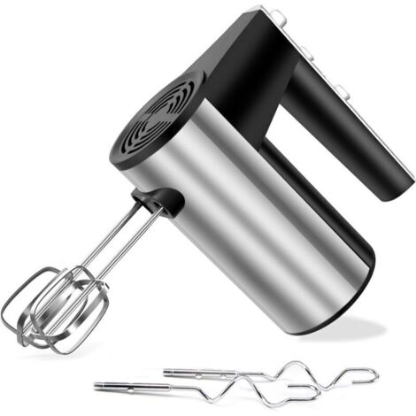 Batteur électrique 1000 W en acier inoxydable – Turbo Boost – 5 vitesses – Accessoires en acier pour fouetter – Moteur WhisperDrive silencieux