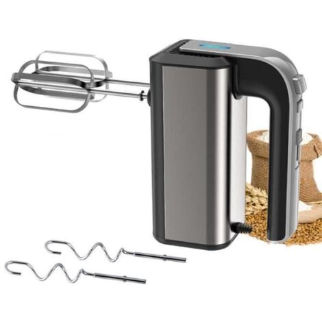 Batteur Electrique 450 W - LEOCLOTHO - 2 Fouets Hélice - 2 Crochets Pétrin - 5 Vitesses - Ergonomique - Noir