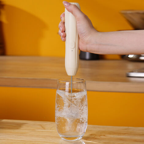 Batteur Électrique à Main pour Mousse de Lait - Magic Wand - Abs/Métal - 160g - 2 piles AA - Frappe Café, Chocolat & Boissons - Multi-Fonctions