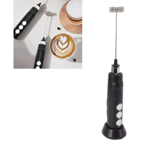 Batteur Électrique Rechargeable Mini pour Café, Oeufs et Chocolat Noir avec Fouet Inox 304 et 3 Vitesses
