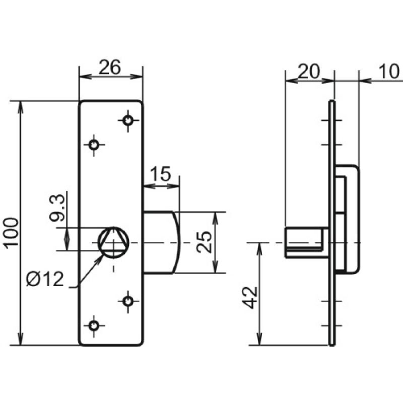 Batteuse finition inox - fouillot triangulaire de 11 mm - type EDF - COUILLET