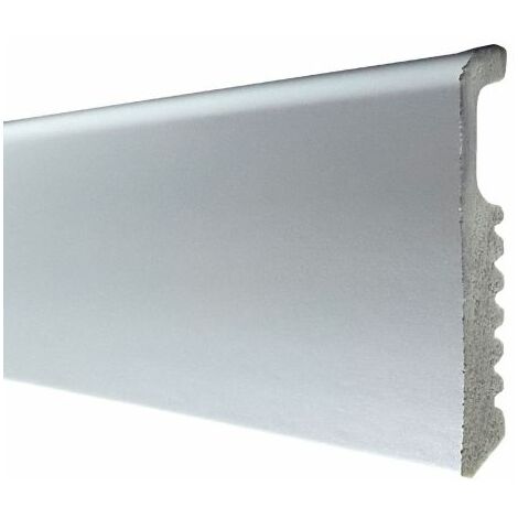 BATTISCOPA 75X8 POLISTIRENE LISCIO 200 CM ALLUMINIO 10 PZ