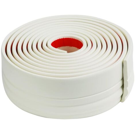 Battiscopa autoadesivo 200 cm x 12 cm, battiscopa flessibile, striscia autoadesiva in vinile per pareti, soffitti, pavimenti, armadi, bordi per piastrelle, bianco