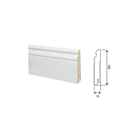 BATTISCOPA BAROCCO IN MDF BIANCO- - mm.18x100x2400 - 6 pezzi PIRCHER