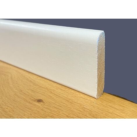 BATTISCOPA BC laccato bianco in legno MASSELLO 50X10 (prezzo al ML)