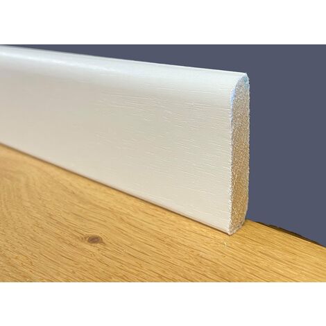BATTISCOPA BC laccato bianco in legno MASSELLO 50X10 (prezzo al ML) (prezzo al metro)