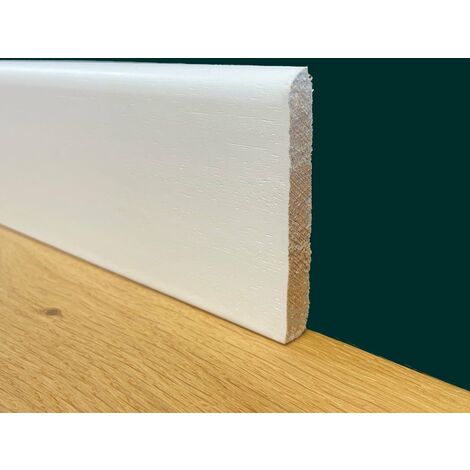 BATTISCOPA BC laccato bianco in legno MASSELLO 70X10 (prezzo al ML)