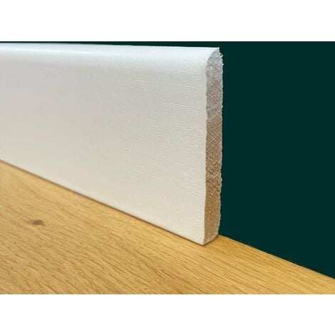 BATTISCOPA BC laccato bianco in legno MASSELLO 70X10 (prezzo al ML)