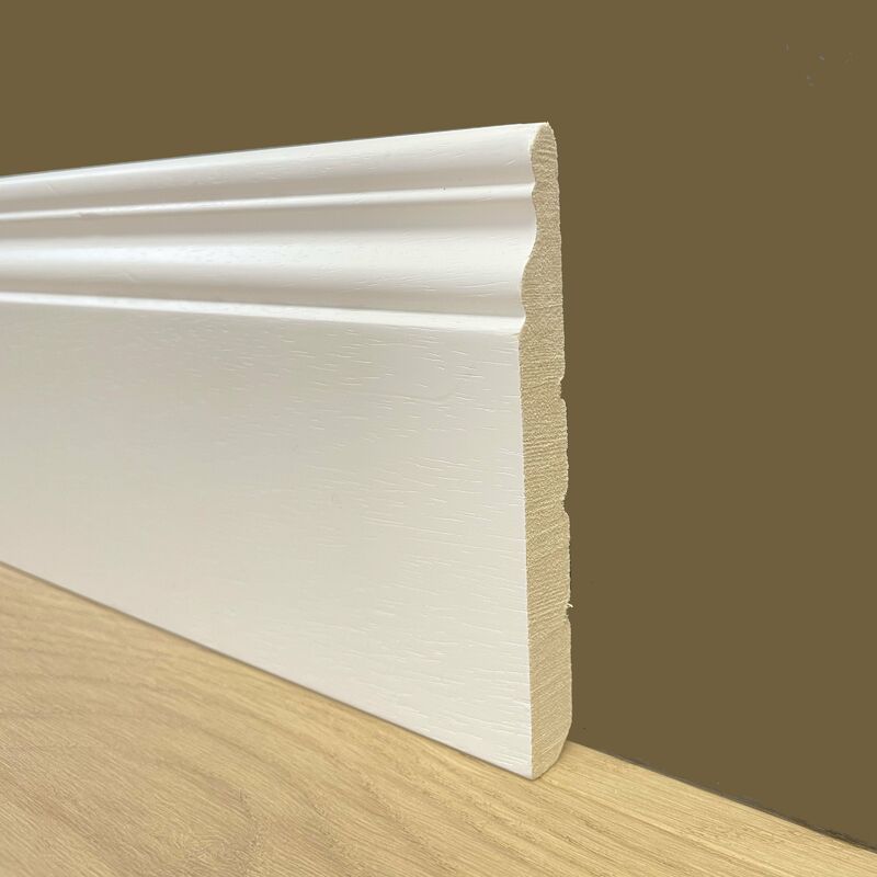 BATTISCOPA in legno DUCALE 140X13 ZOCCOLINO MASSELLO ALTO bianco (prezzo al metro lineare)