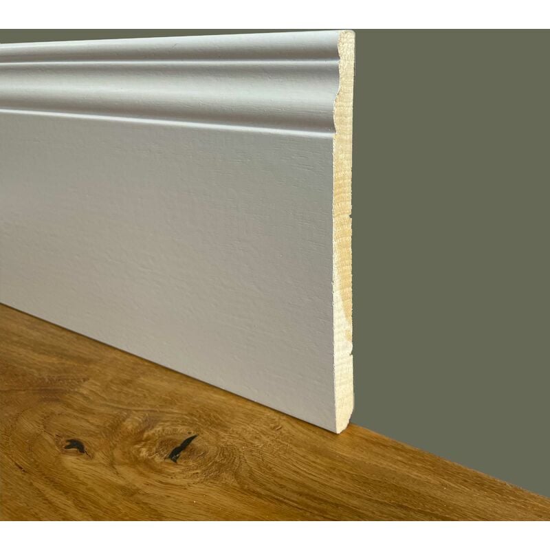 Battiscopa legno ducale 180X14 zoccolino massello altissimo bianco (prezzo al metro lineare)