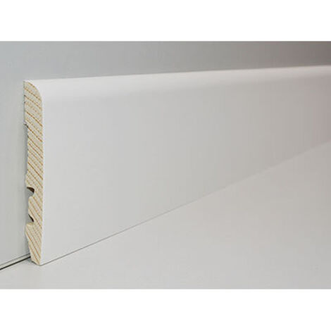 Battiscopa liscio in legno di abete giuntato - mm.10x70x2250, noce scuro