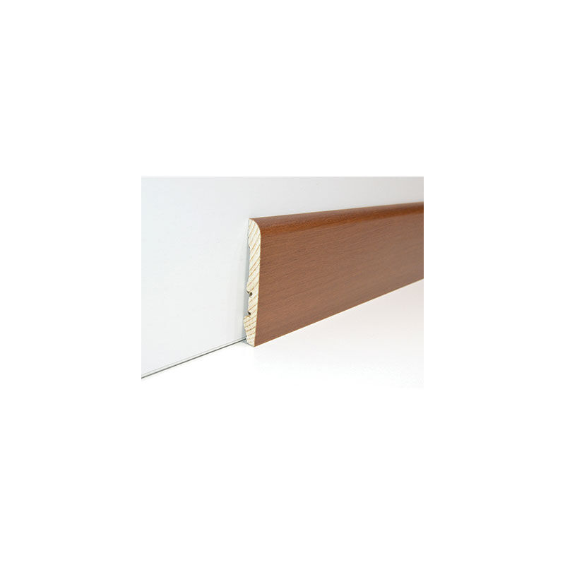 Image of Pircher - Battiscopa liscio in legno di abete giuntato - mm.10x70x2250, noce chiaro