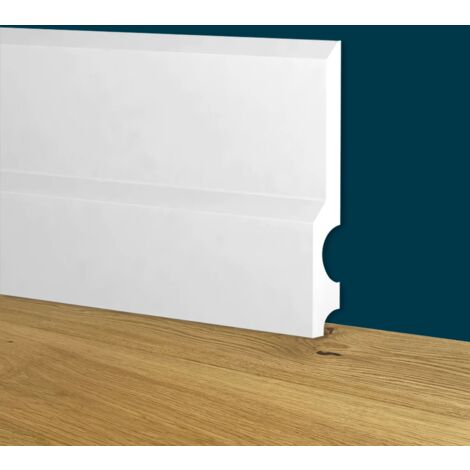 Battiscopa Modernissimo BIANCO mod. GIZA 130x18mm in POLIMERI - Polistrutturato (prezzo al metro)