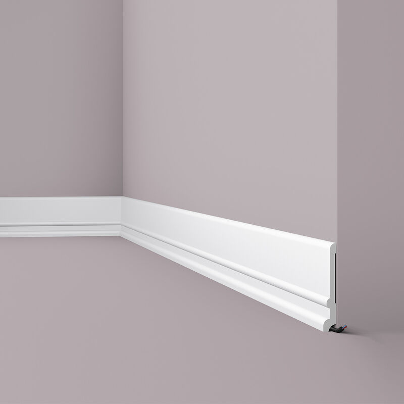 Battiscopa NMC FD21 wallstyl Noel Marquet modanatura cornice design moderno bianco 2 m - bianco