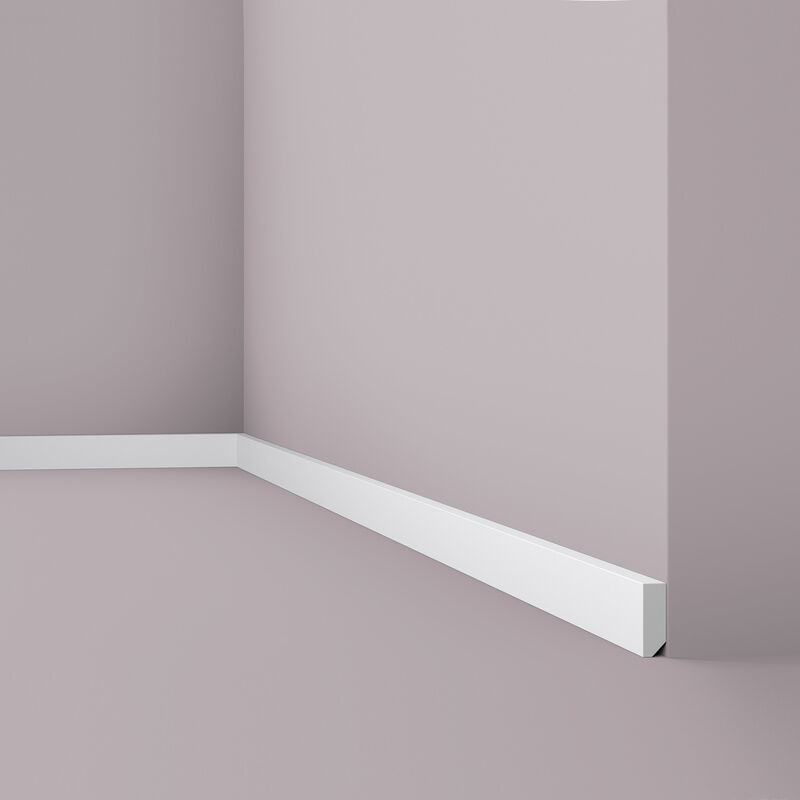 Battiscopa NMC FT1F wallstyl Noel Marquet modanatura cornice parete fregio design moderno bianco 2 m - bianco